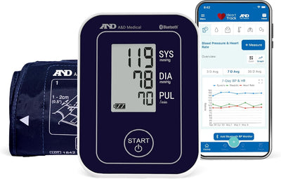 Premium Bluetooth Blood Pressure Monitor - Upper Arm Cuff with Mobile App Connectivity
