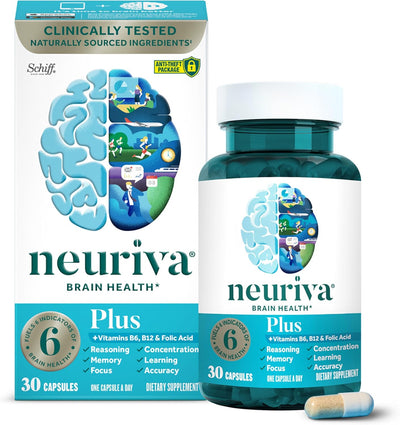 NEURIVA Plus Brain Supplement - Clinically Tested Nootropics for Memory & Focus