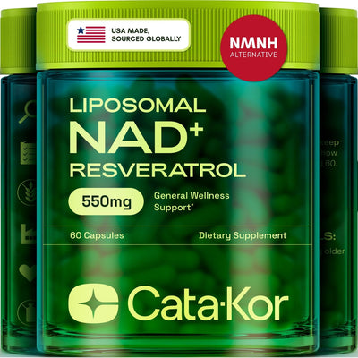Cata-Kor Liposomal NAD+ Resveratrol Supplement - Advanced Anti-Aging Support with Enhanced Absorption