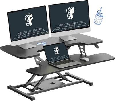 FLEXISPOT 36-inch Standing Desk Converter - Height Adjustable Sit-Stand Workstation with Dual Monitor Support