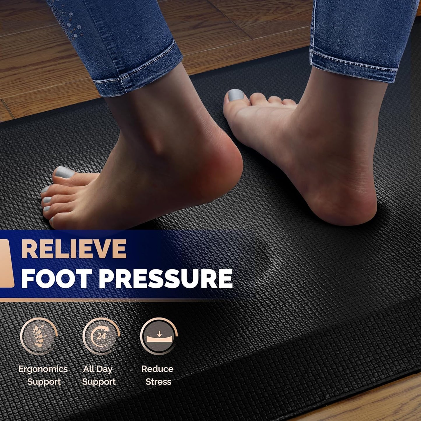 Extra Thick Ergonomic Standing Desk Mat - Anti-Fatigue Memory Foam