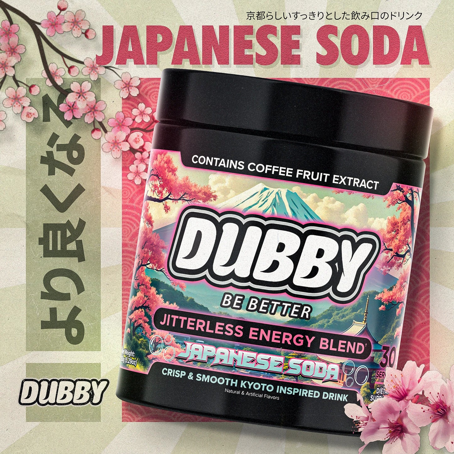 DUBBY Japanese Soda Flavor Energy Drink Mix - Premium Gaming Energy Formula
