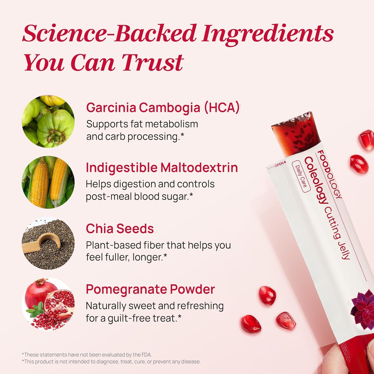 FOODOLOGY Coleology Cutting Jelly - 10 Day Garcinia Cambogia HCA Jelly Sticks for Weight Management