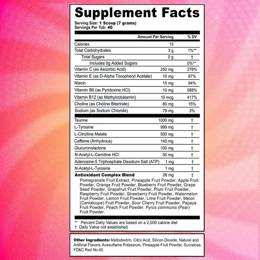 Premium Gaming Energy Drink Powder - Sugar Free Focus Formula with Caffeine & Amino Acids