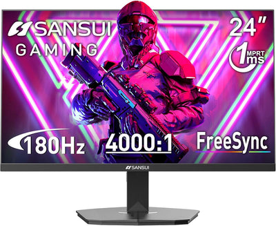 SANSUI 24 Inch Gaming Monitor - 180Hz FreeSync HDR 1080P Display