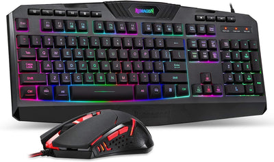 Redragon S101 RGB Gaming Keyboard & M601 Mouse Combo Set - Programmable Backlit Gaming Bundle