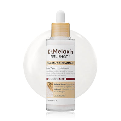 DR. Melaxin Peel Shot Glow White Rice Peeling Ampoule - Korean Exfoliating Face & Body Scrub