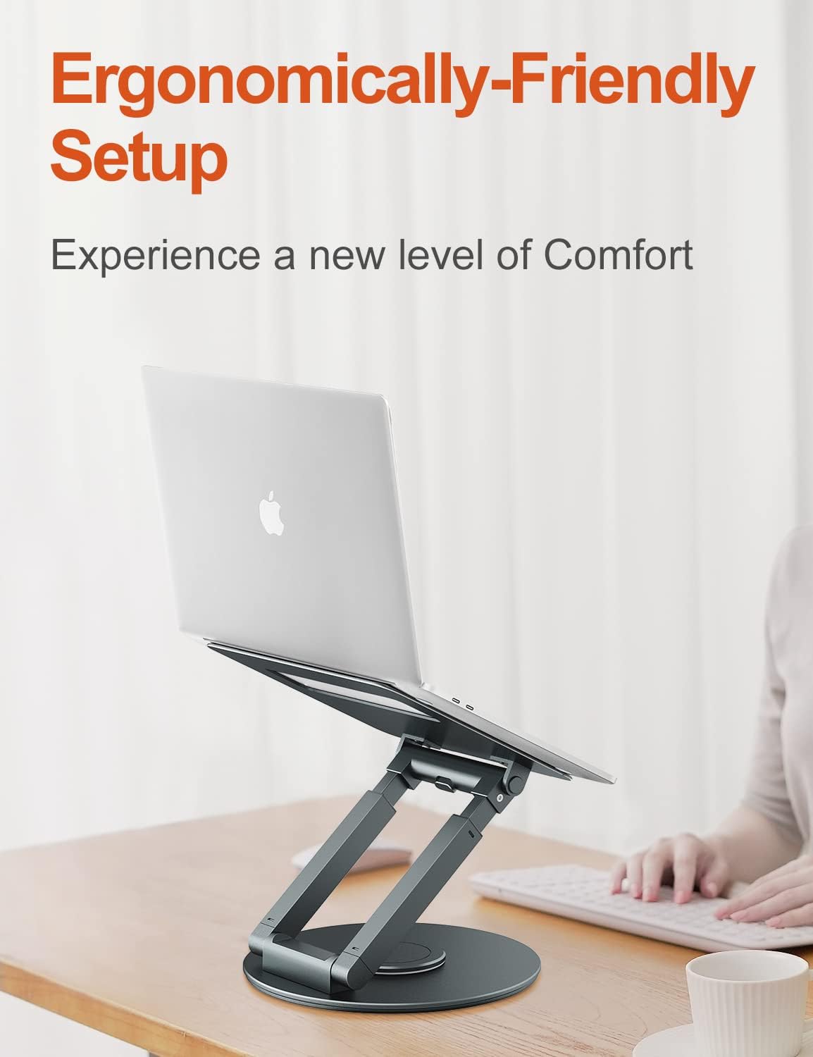 tounee Telescopic Laptop Stand - 360° Swivel Adjustable Height Desk Riser for MacBook Pro & All Laptops 10-17"