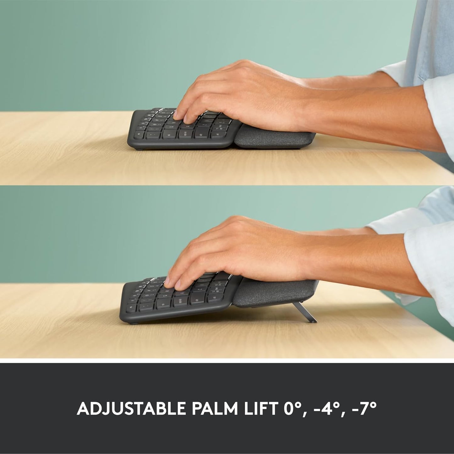 Logitech ERGO K860 Wireless Ergonomic Keyboard - Split Design with Wrist Rest & Bluetooth Connectivity