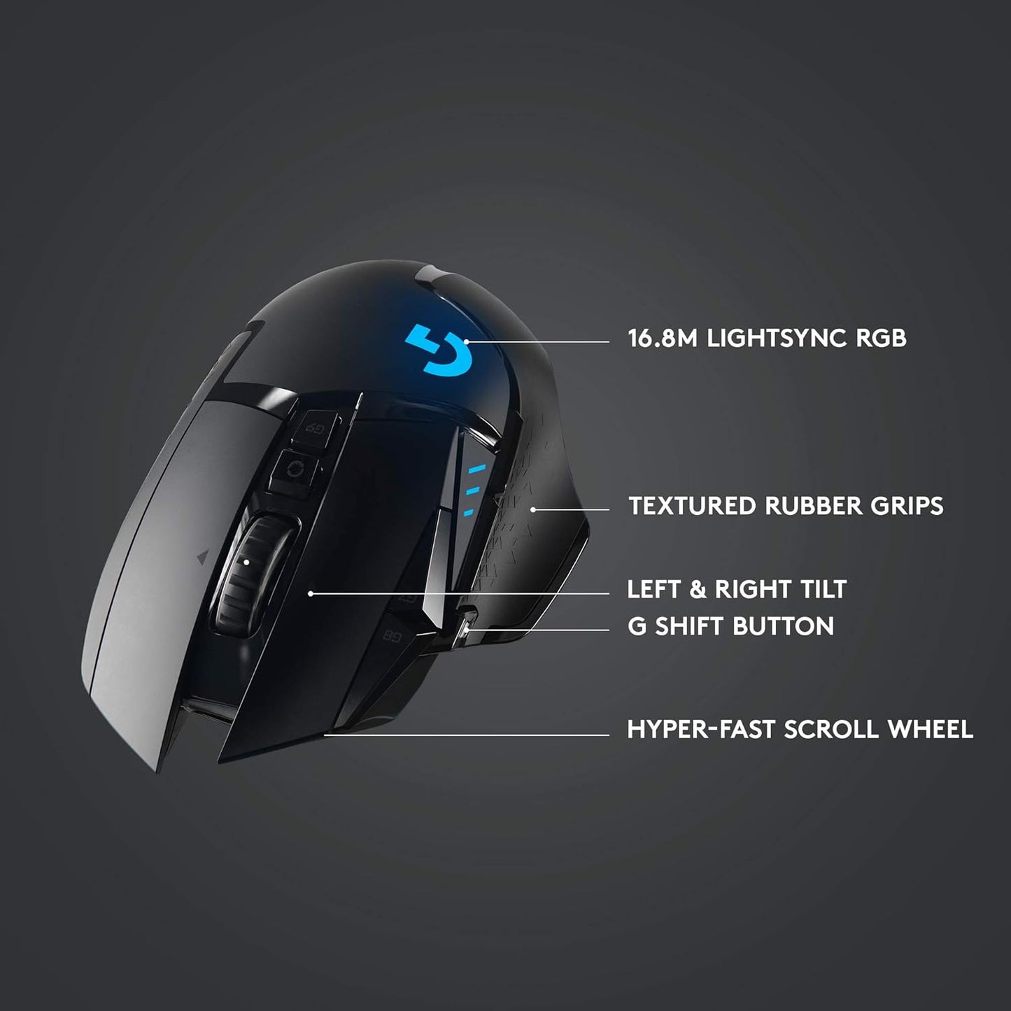 Logitech G502 Lightspeed Wireless Gaming Mouse - Hero 25K Sensor with PowerPlay & Tunable Weights | RGB Lighting