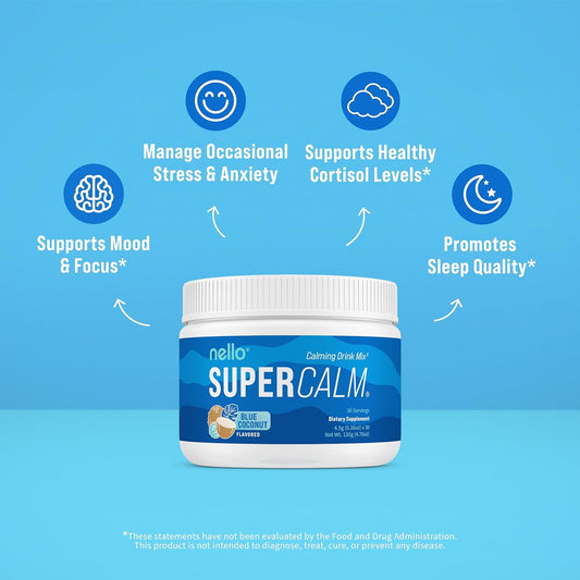 Nello Supercalm Powdered Drink Mix - Cortisol Reducer & Sleep Aid Supplement