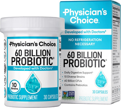 Physician's Choice Probiotics 60 Billion CFU - 10 Strains + Prebiotics