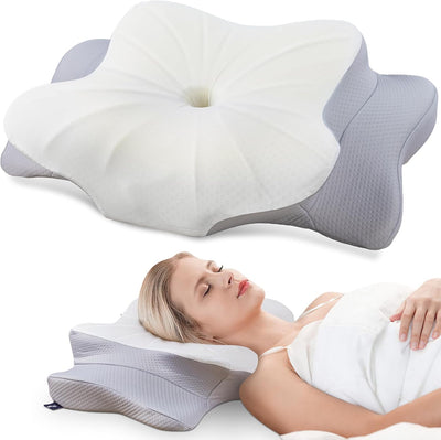 DONAMA Cervical Pillow - Contour Memory Foam Pillow for Neck & Shoulder Support with Pillowcase