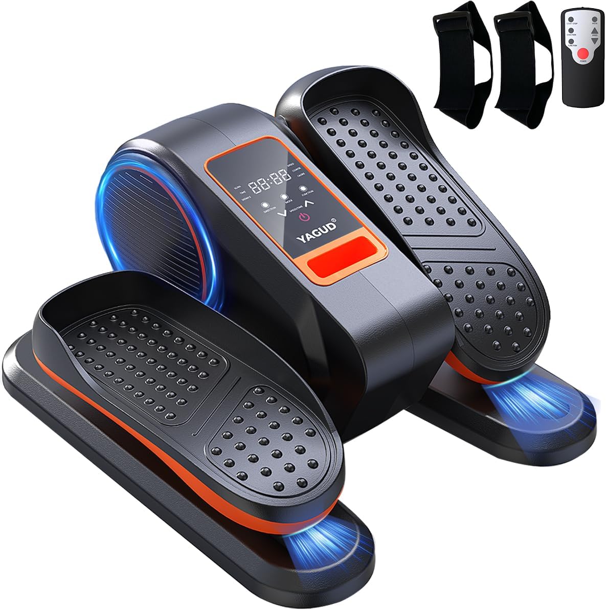 Yagud Under Desk Elliptical Machine - 12 Speed Quiet Portable Electric Pedal Exerciser with Remote