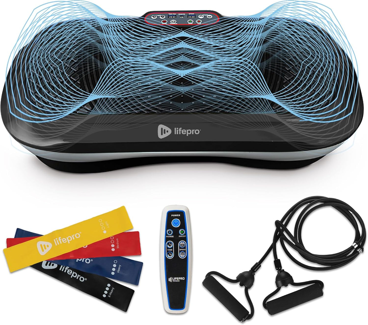 Lifepro Waver Vibration Plate Exercise Machine - Full Body Workout Platform with Loop Bands
