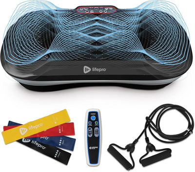 Lifepro Waver Vibration Plate Exercise Machine - Full Body Workout Platform with Loop Bands