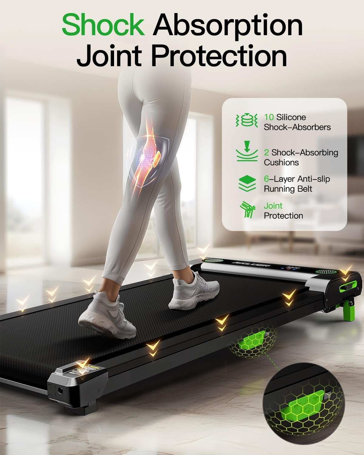 Akluer Incline Walking Pad - 2.5HP Under Desk Treadmill with Remote Control & LED Display