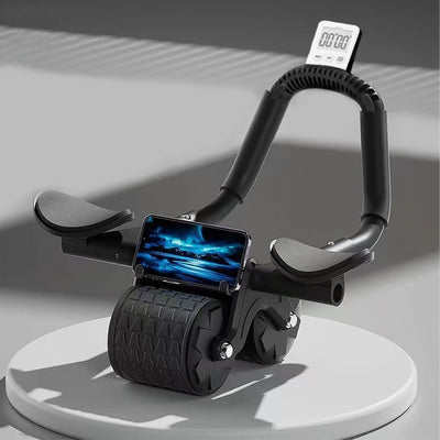 Bersauji 2025 New Ab Roller Wheel with Knee Mat & Timer - Automatic Rebound Abdominal Exercise Equipment