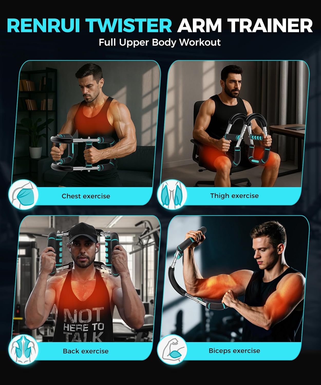 RENRUI Twister Arm Trainer - Forearm & Grip Strength Exercise Equipment