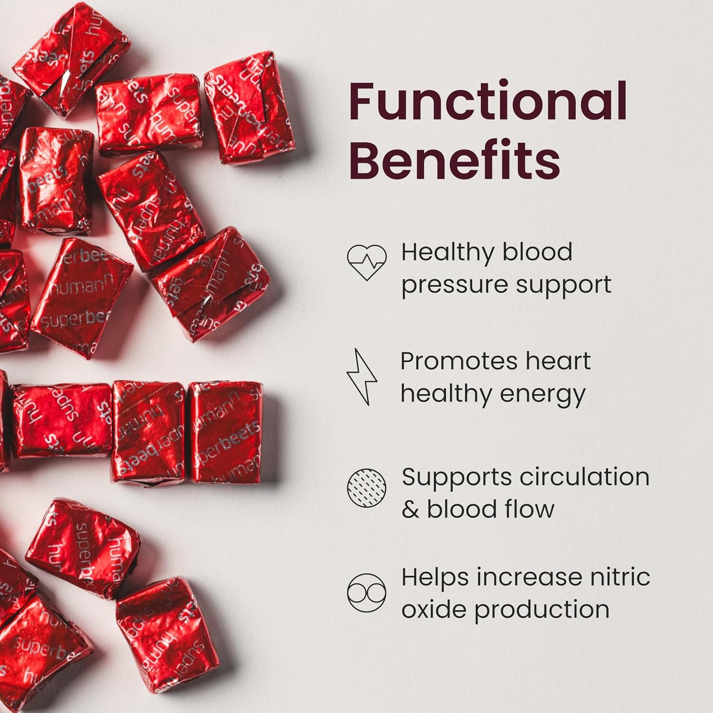 HumanN SuperBeets Heart Chews - Nitric Oxide & Blood Pressure Support with Grape Seed Extract