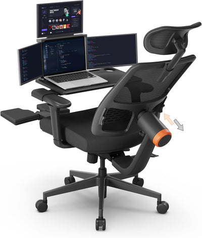 Newtral Ergonomic Office Chair with Footrest - Adaptive Lumbar Support & 4D Armrest - Adjustable Seat Depth & Height