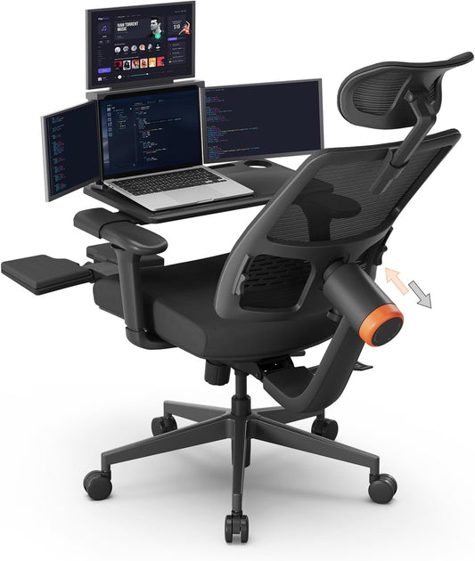 Newtral Ergonomic Office Chair with Footrest - Adaptive Lumbar Support & 4D Armrest - Adjustable Seat Depth & Height