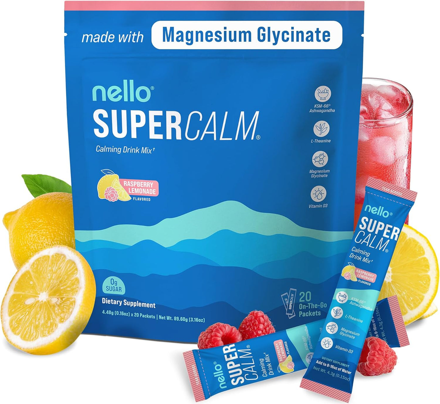 Nello Supercalm Powdered Drink Mix - Stress Relief & Relaxation Supplement