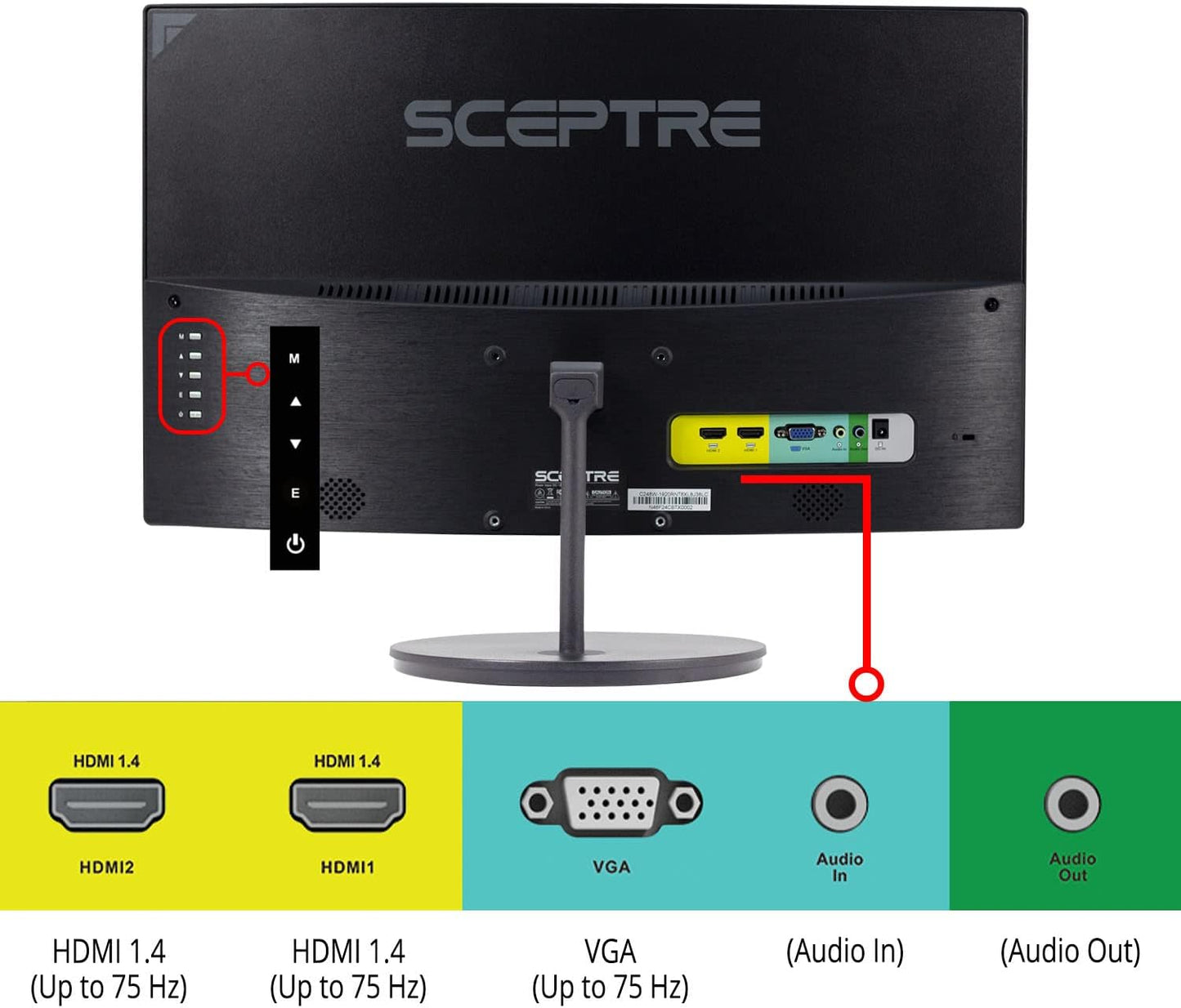 Sceptre Curved 24-inch Gaming Monitor - 1080p R1500 98% sRGB HDMI VGA Built-in Speakers