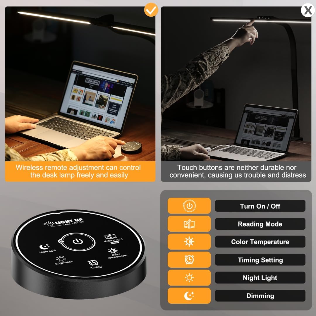 Pzloz LED Desk Lamp - Adjustable Office & Home Task Lighting with USB Charging