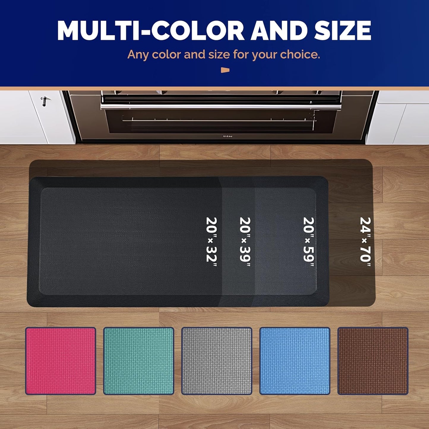 Extra Thick Ergonomic Standing Desk Mat - Anti-Fatigue Memory Foam