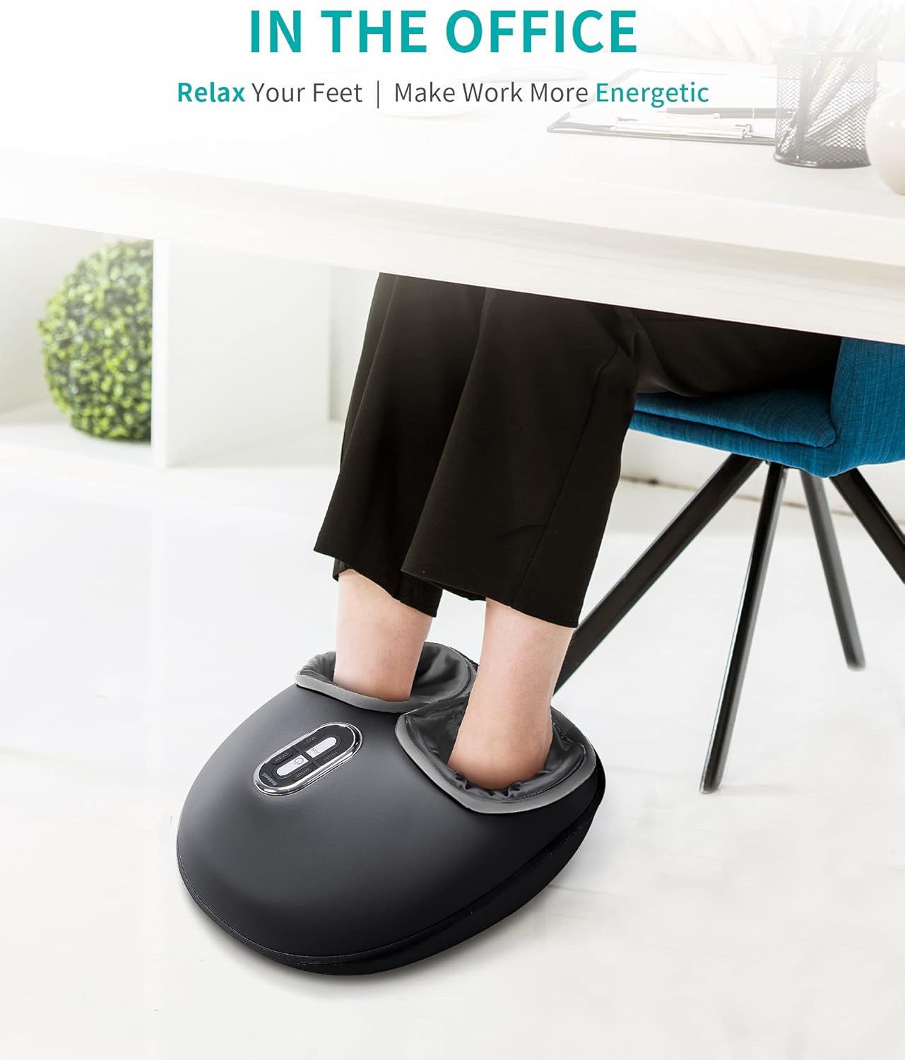 Nekteck Shiatsu Foot Massager with Heat - Deep Kneading Massage for Tired Feet