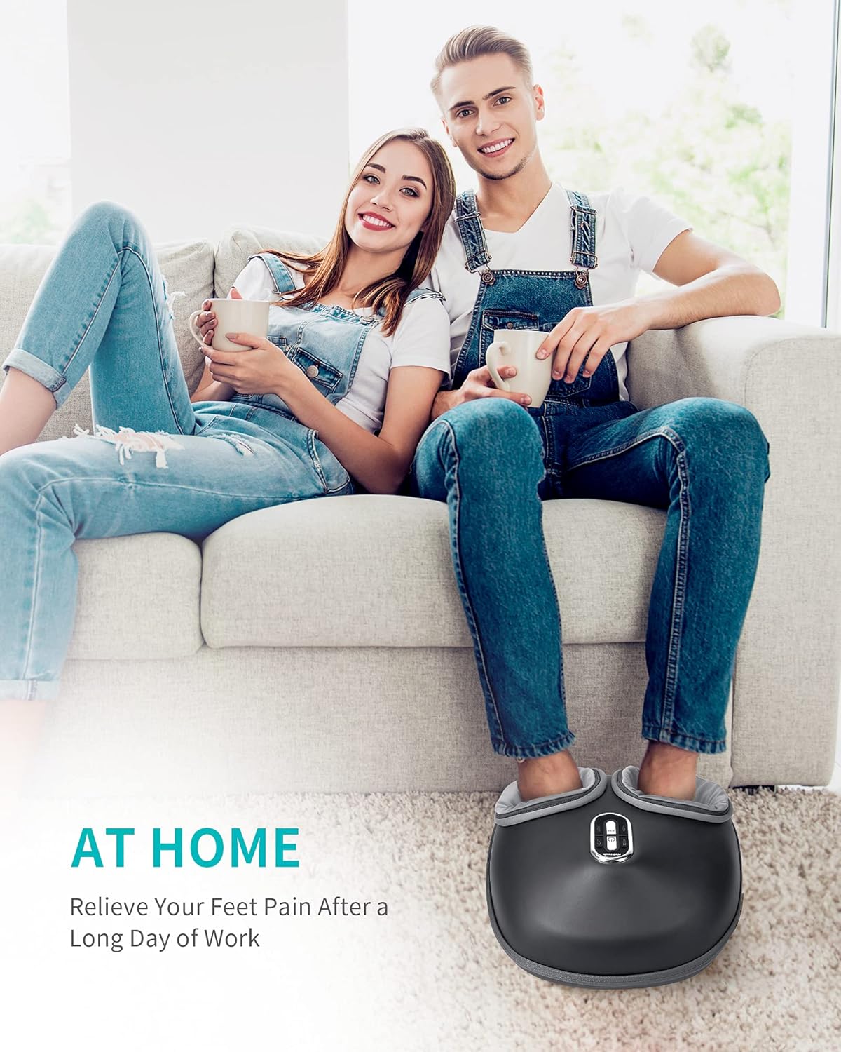 Nekteck Shiatsu Foot Massager with Heat - Deep Kneading Massage for Tired Feet