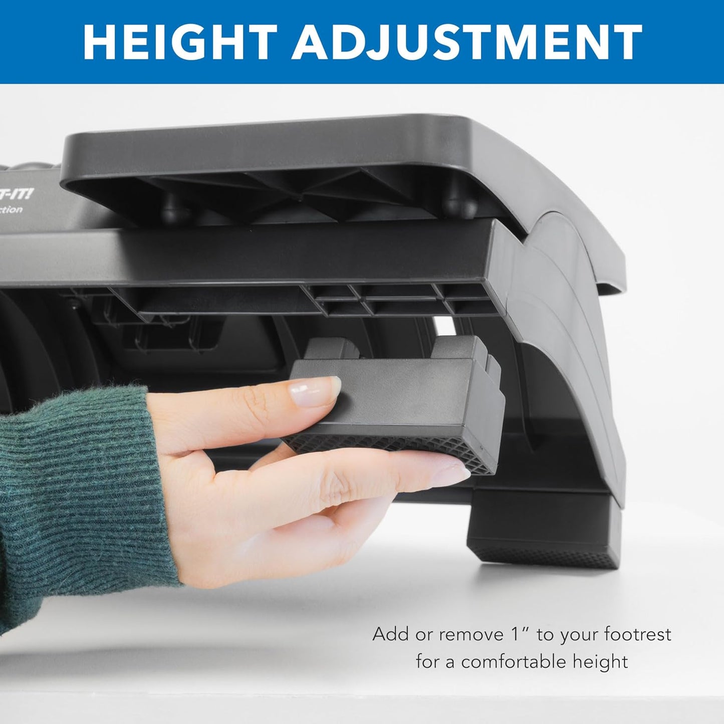 Mount-It! Ergonomic Footrest - Adjustable Office Foot Rest for Under Desk Comfort