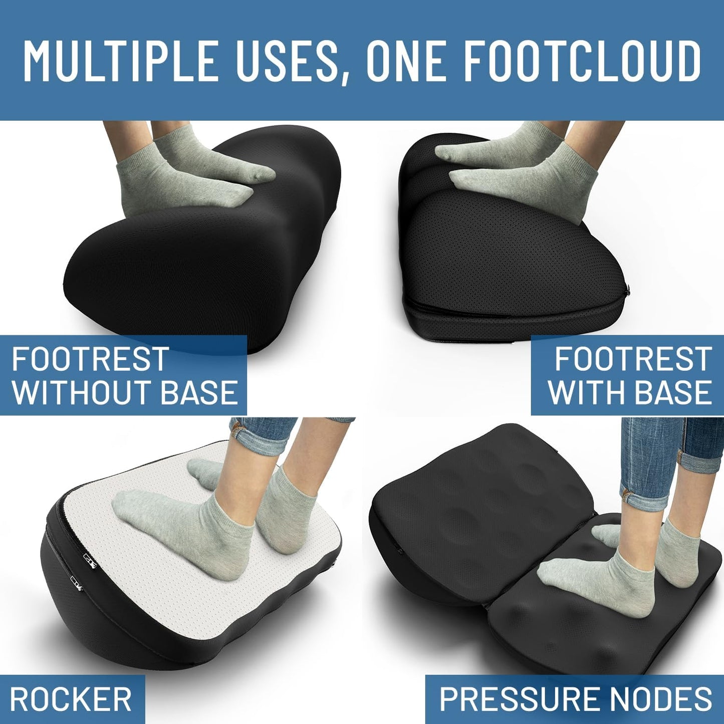 Ergonomic Memory Foam Office Foot Stool & Desk Footrest - Adjustable Cloud Comfort for Gaming & Home Office