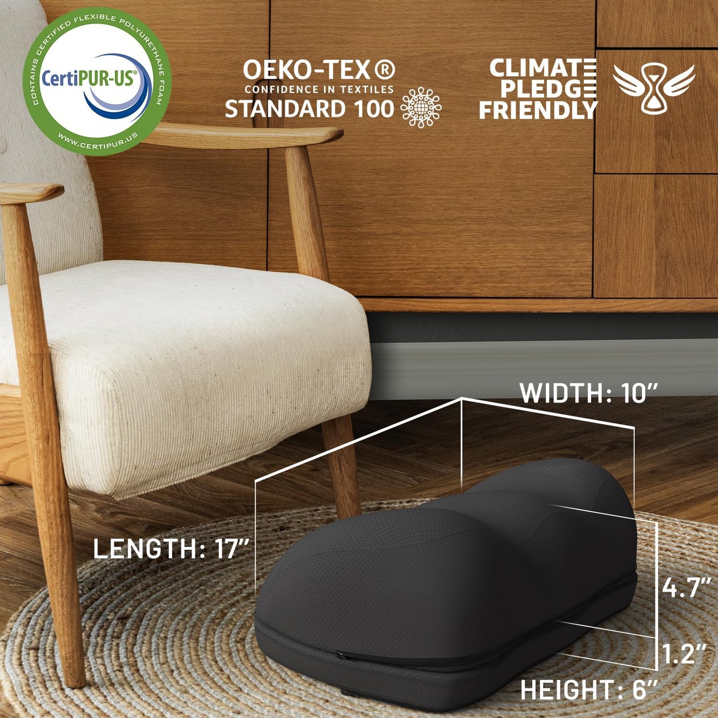 Ergonomic Memory Foam Office Foot Stool & Desk Footrest - Adjustable Cloud Comfort for Gaming & Home Office