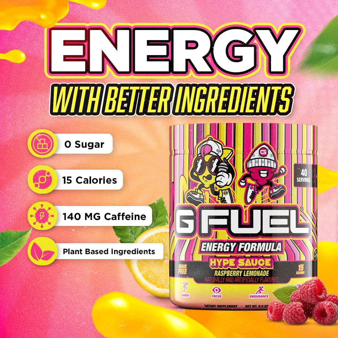 Premium Gaming Energy Drink Powder - Sugar Free Focus Formula with Caffeine & Amino Acids