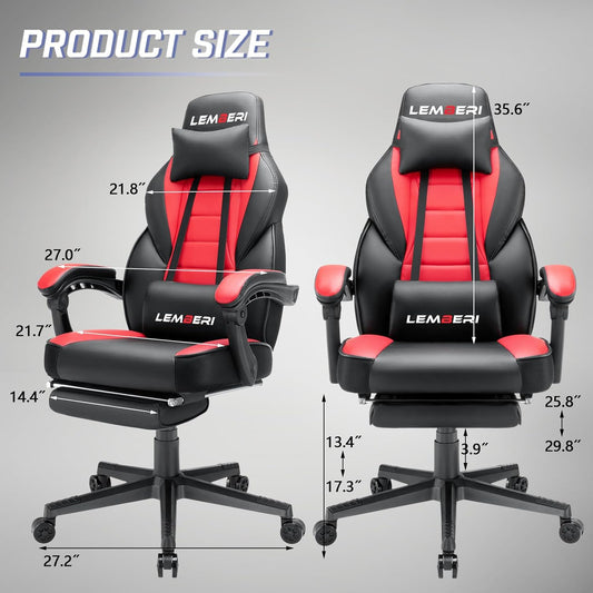 LEMBERI Video Game Chair with footrest