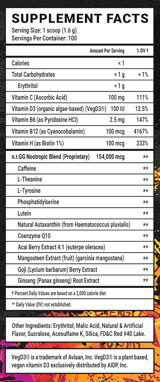 Gamer Supps GG® Energy - Dragonfruit Punch (100 Servings) - Keto Friendly Gaming Fuel