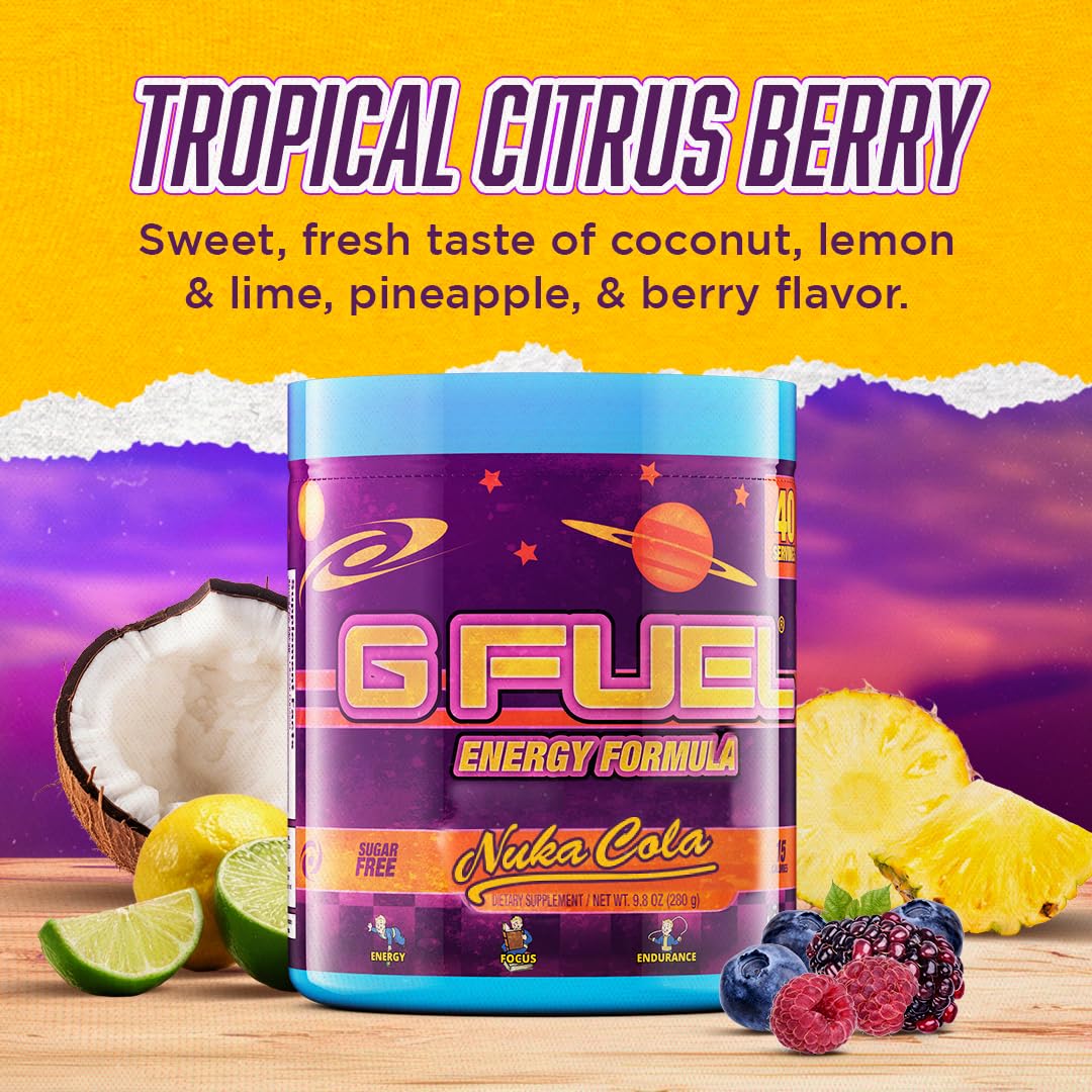 G Fuel Nuka Cola Energy Powder - Sugar Free Focus Supplement with Caffeine