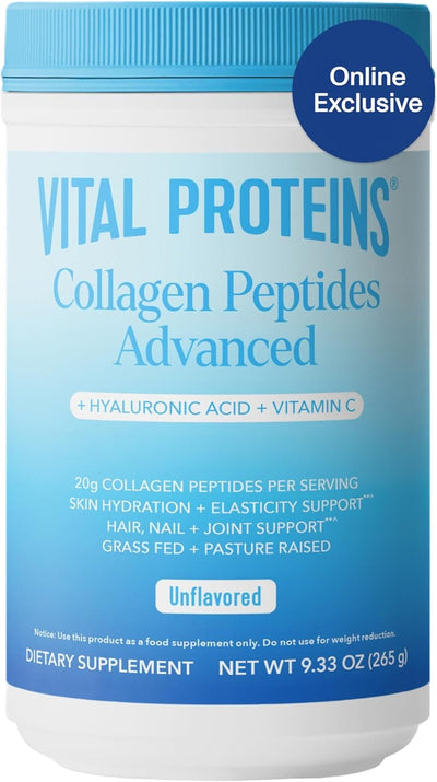 Vital Proteins Collagen Peptides Powder Advanced - Hyaluronic Acid & Vitamin C (13 Servings)