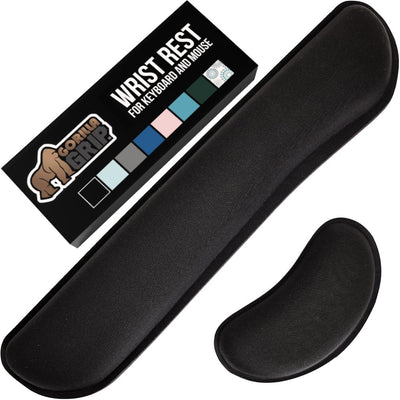 GORILLA GRIP Silky Gel Memory Foam Wrist Rest Set - Ergonomic Keyboard & Mouse Pad for Typing Pain Relief