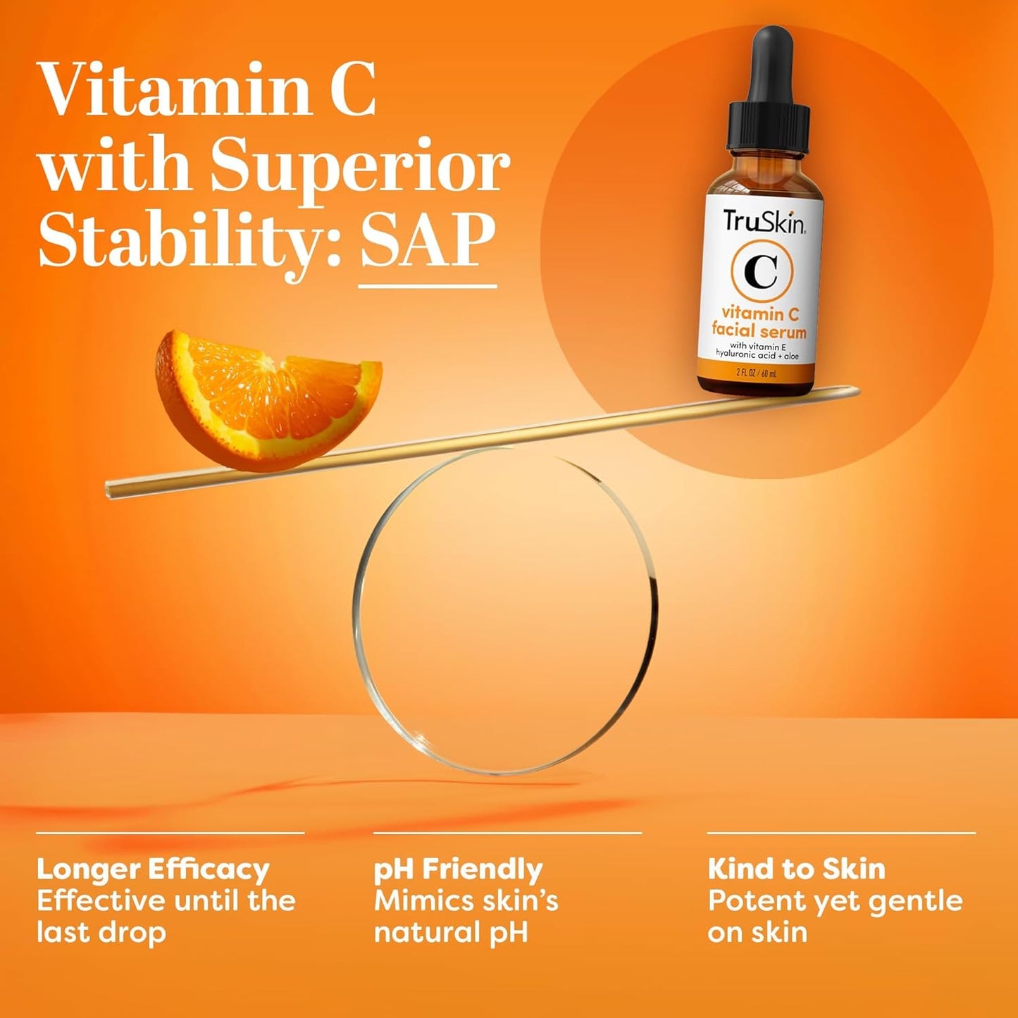TruSkin Vitamin C Serum - Anti-Aging Face Serum with Hyaluronic Acid & Vitamin E (2 Fl Oz)