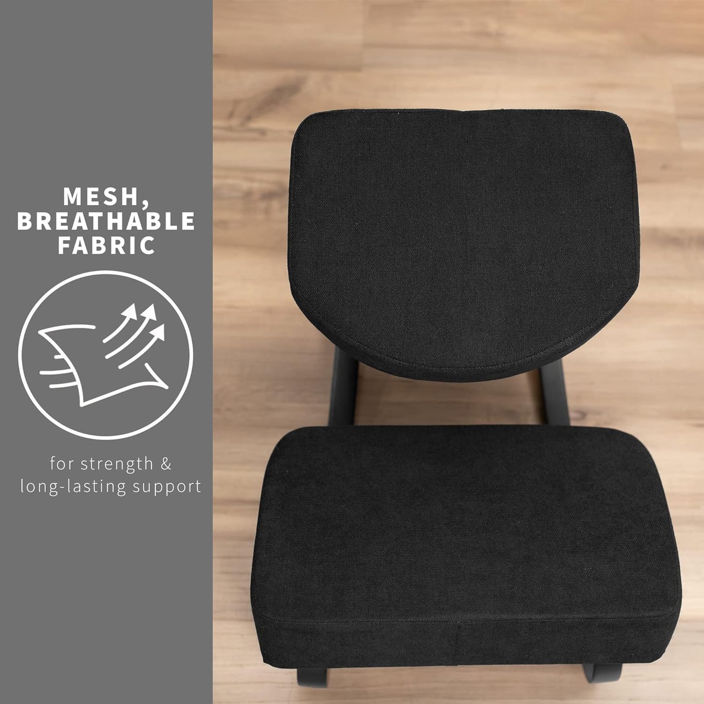 DRAGONN by VIVO Wooden Rocking Kneeling Chair - Ergonomic Posture Chair for Office & Home