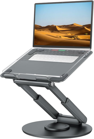tounee Telescopic Laptop Stand - 360° Swivel Adjustable Height Desk Riser for MacBook Pro & All Laptops 10-17"