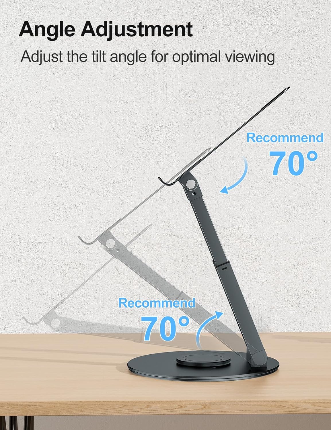 tounee Telescopic Laptop Stand - 360° Swivel Adjustable Height Desk Riser for MacBook Pro & All Laptops 10-17"