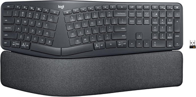 Logitech ERGO K860 Wireless Ergonomic Keyboard - Split Design with Wrist Rest & Bluetooth Connectivity