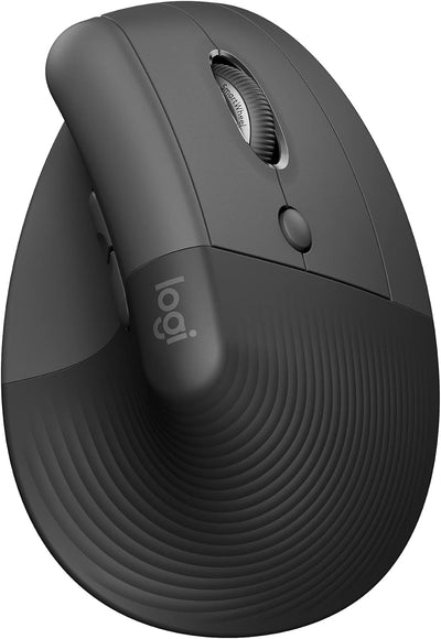 Logitech Lift Vertical Ergonomic Wireless Mouse - Quiet Clicks, 4 Buttons, Right Hand Design