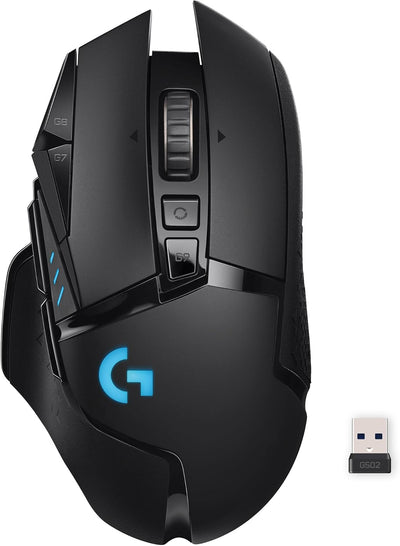 Logitech G502 Lightspeed Wireless Gaming Mouse - Hero 25K Sensor with PowerPlay & Tunable Weights | RGB Lighting