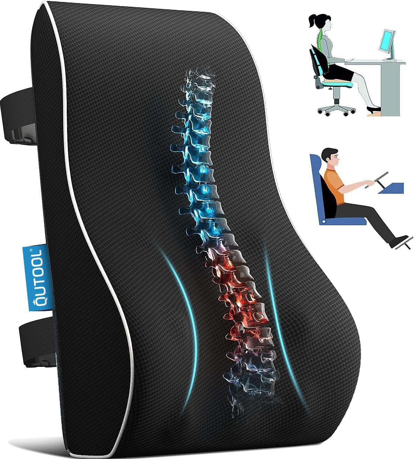 Lumbar Support Pillow for Office Chair - Back Pain Relief & Posture Improvement