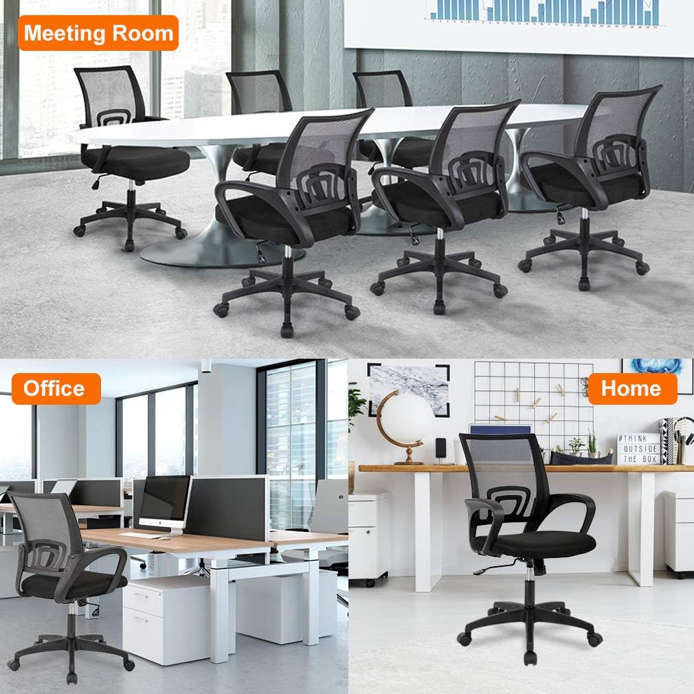 BestOffice Ergonomic Office Chair - Mid-Back Swivel Desk Chair with Lumbar Support